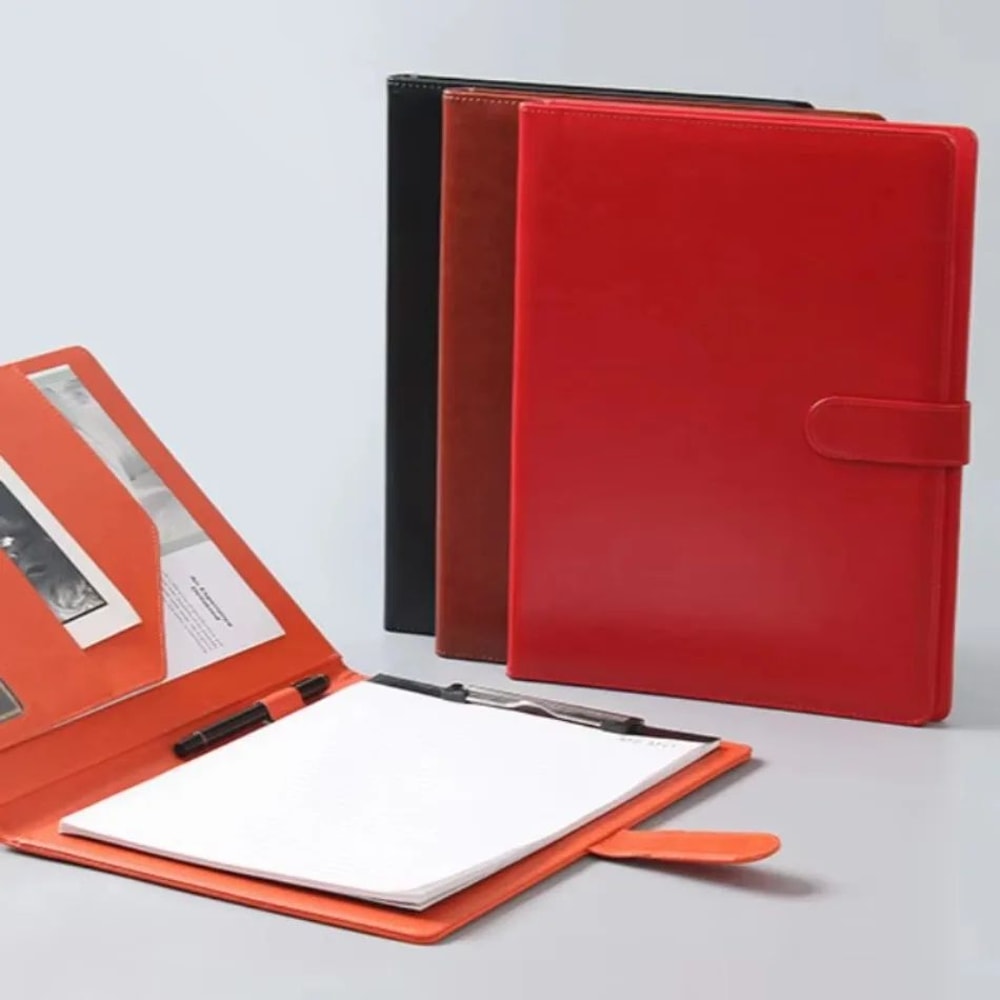 A4 PU Leather Business Portfolio Folder With Magnetic Closure And Memo Pad 5