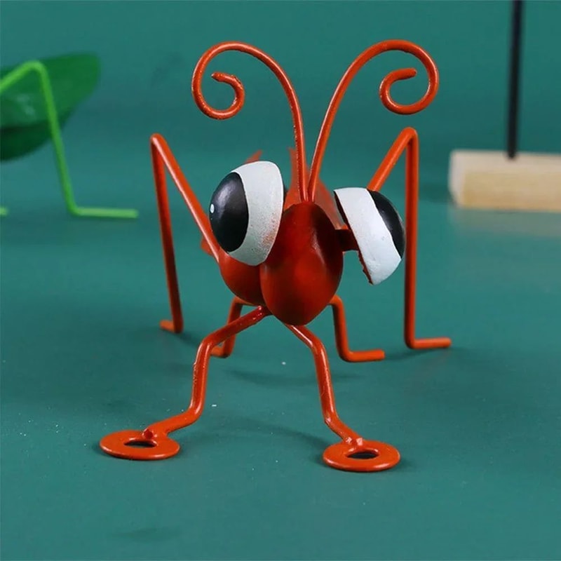 Cute Metal Grasshopper Garden Decor Outdoor Wall And Tree Art Accent 4