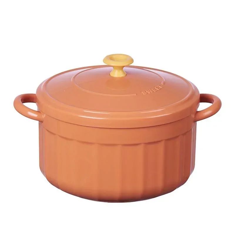 Stainless Steel Noodle Bowl With Lid MicrowaveSafe Double Handle Soup Bowl 7