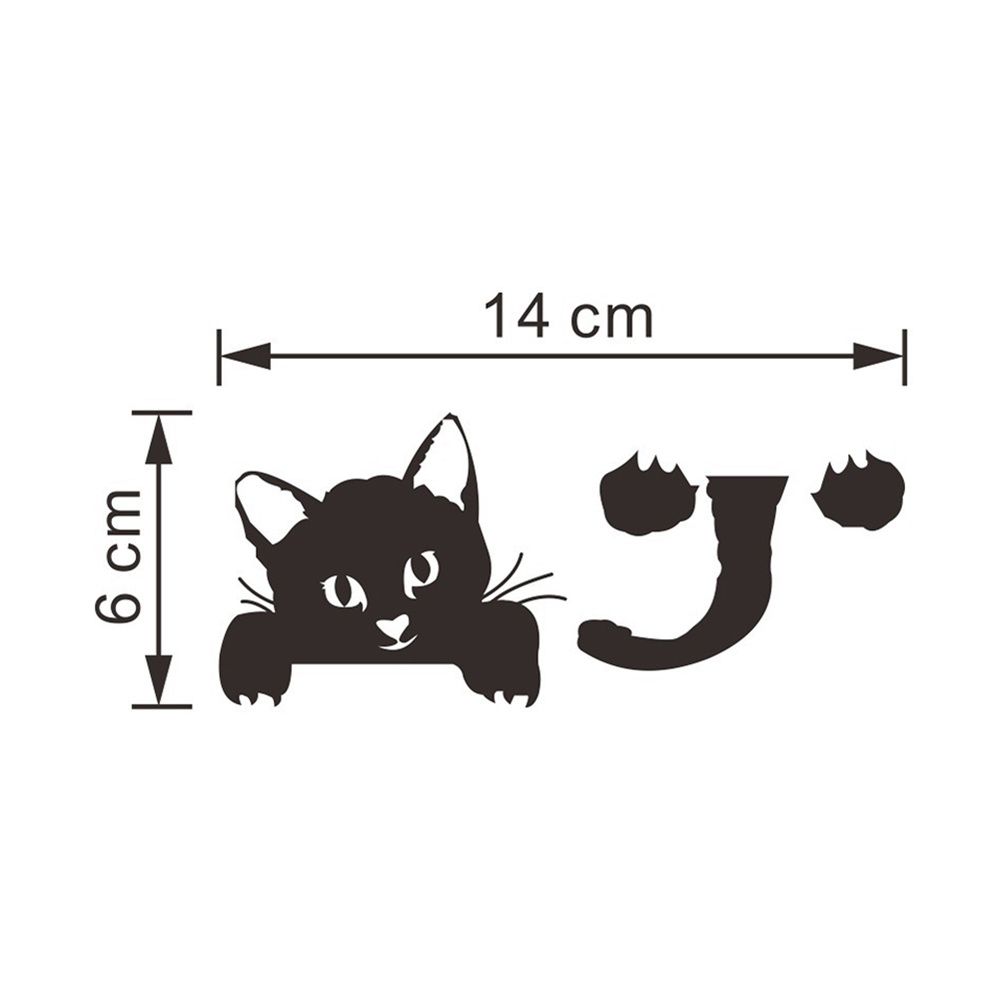 Cute Black Cat Wall Stickers For Light Switch DIY Home Decor Set 0