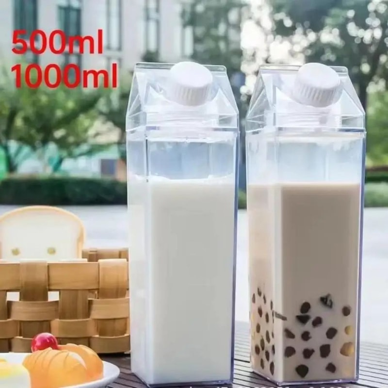 Transparent Milk Box Water Cup Large Capacity Plastic Drink Cup 3