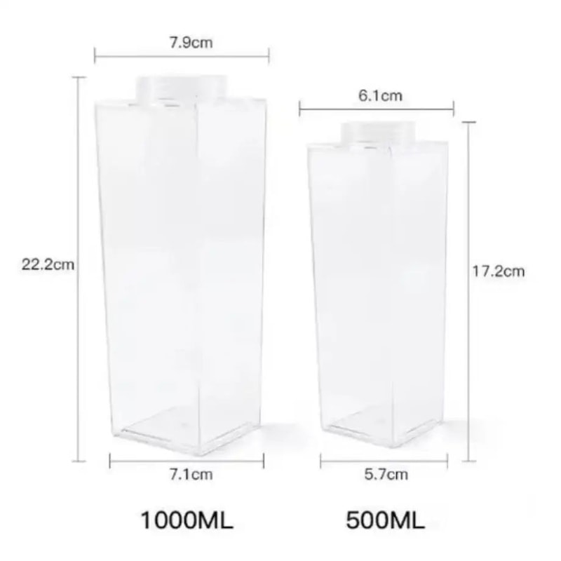 Transparent Milk Box Water Cup Large Capacity Plastic Drink Cup 6