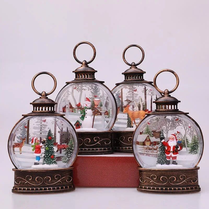 Lighted Christmas Snow Globe Lantern LED Holiday Night Light 0