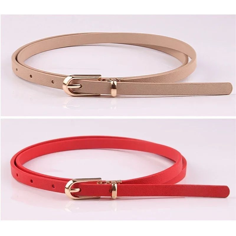 Candy Color Thin Waist Belt Adjustable Women Fashion Belt 14