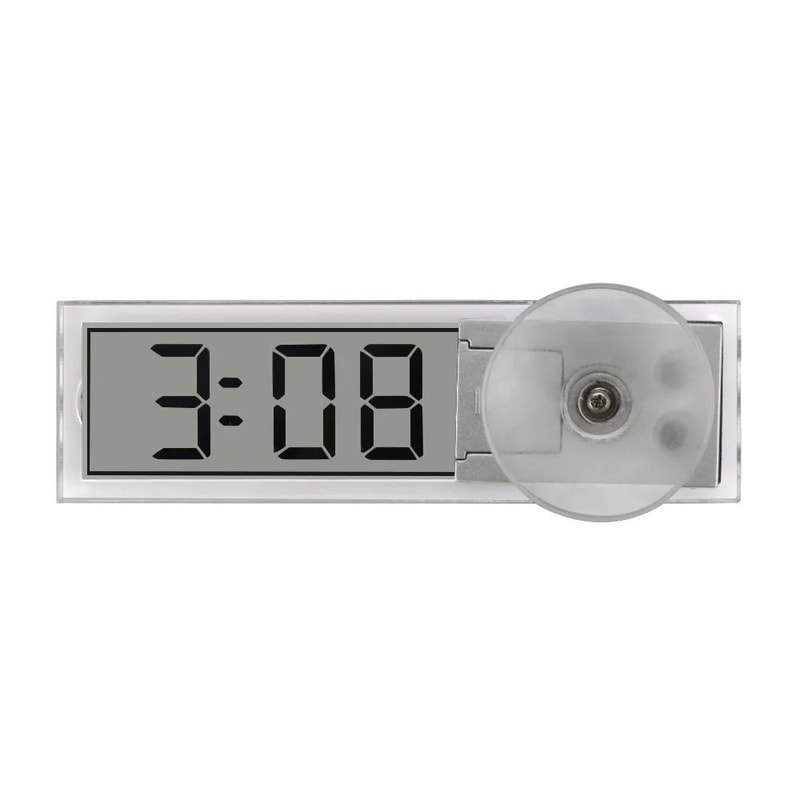 LCD Digital Car Thermometer With Clock Indoor Outdoor Temperature Display 6