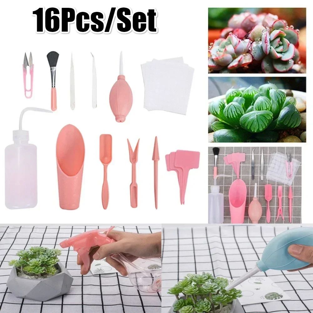 Mini Gardening Tools Set 16Piece Transplanting Kit For Plants And Fairy Gardens 1