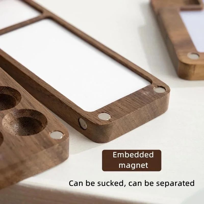 Portable Wooden Watercolor Paint Box Magnetic Travel Palette 4