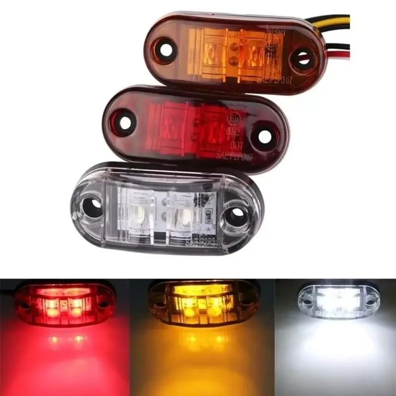 Universal 12V24V Waterproof LED Side Marker Tail Light For Trucks Trailers 0