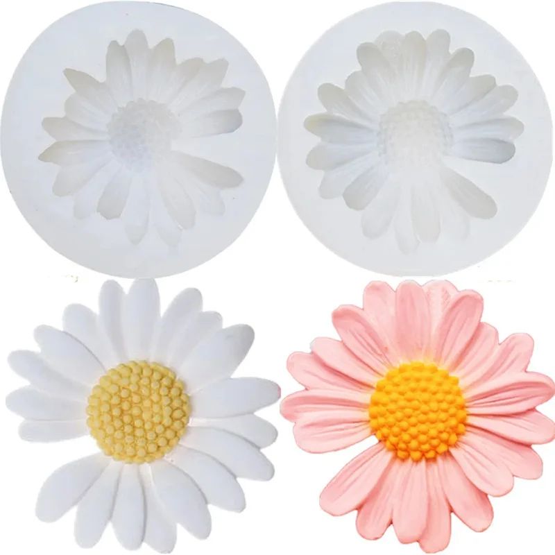 Artisan Daisy Chamomile Silicone Craft Mold Floral DIY Soap Candle Making Mold Set 6