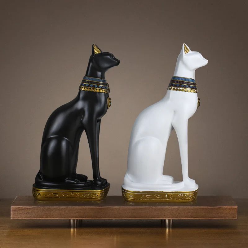 Regal Bastet Egyptian Cat Statue Elegant Home Decor Egyptian Figurine Accent 0
