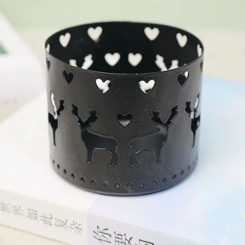Vintage Snowflake Deer Candle Holder Elegant Christmas Candle Holder For Festive Table Decor 6