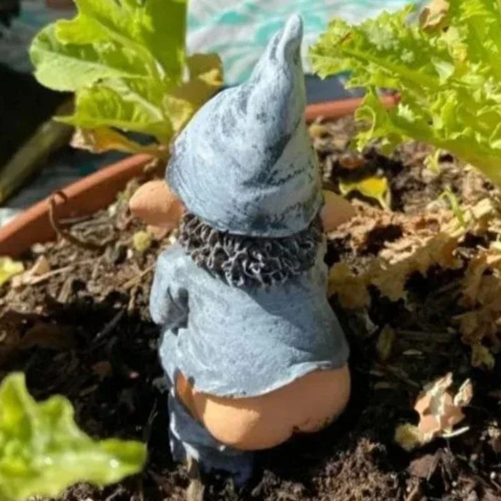 Cheeky Resin Garden Gnome Statue Playful Garden Gnome Statue For Lawn Patio Decor 4