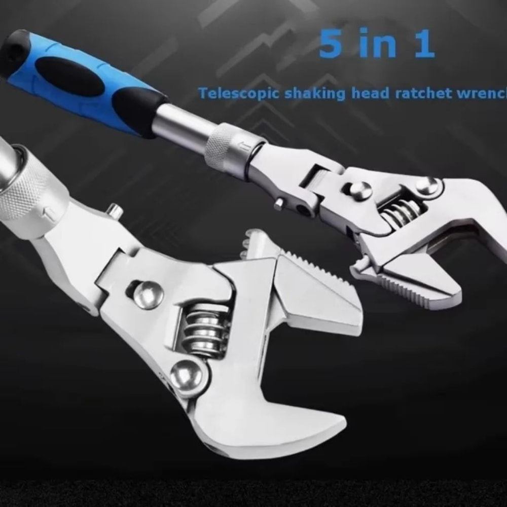 FlexPro 10Inch Telescopic Adjustable Ratchet Wrench HeavyDuty Adjustable Wrench For Tight Spaces 0