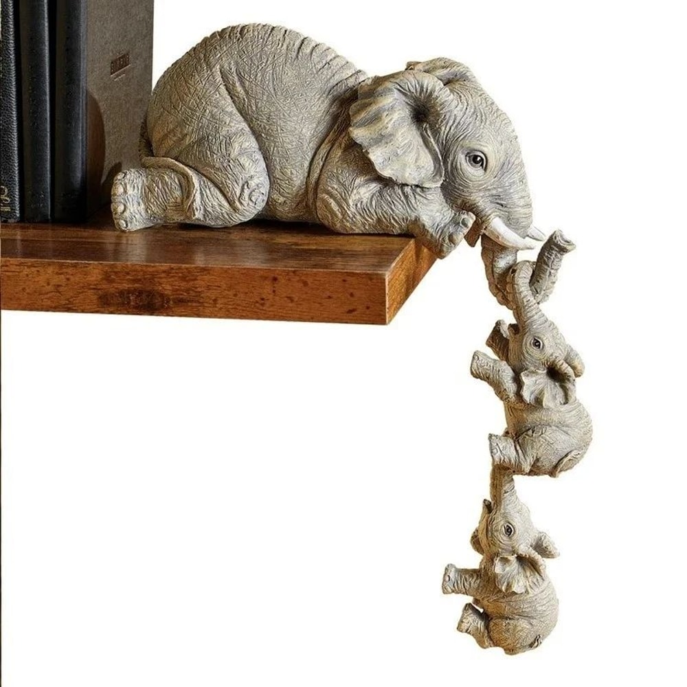 Heartwarming Elephant Family Figurines Set 3Piece Elephant Figurines For Home Decor 1