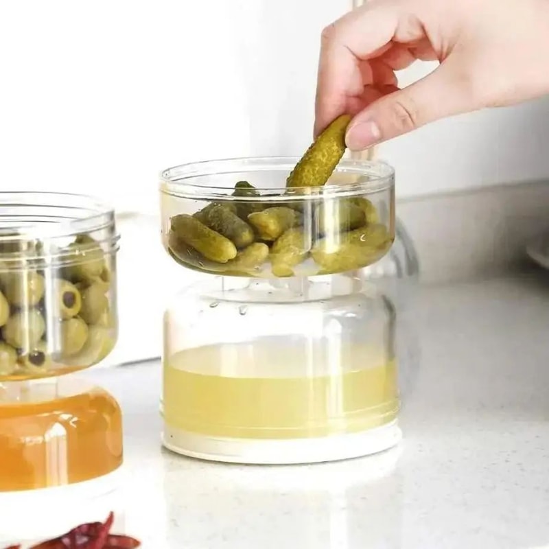 FreshLock Pickle Storage Jar Airtight Pickle Container With Strainer For Wet Dry Separation 2