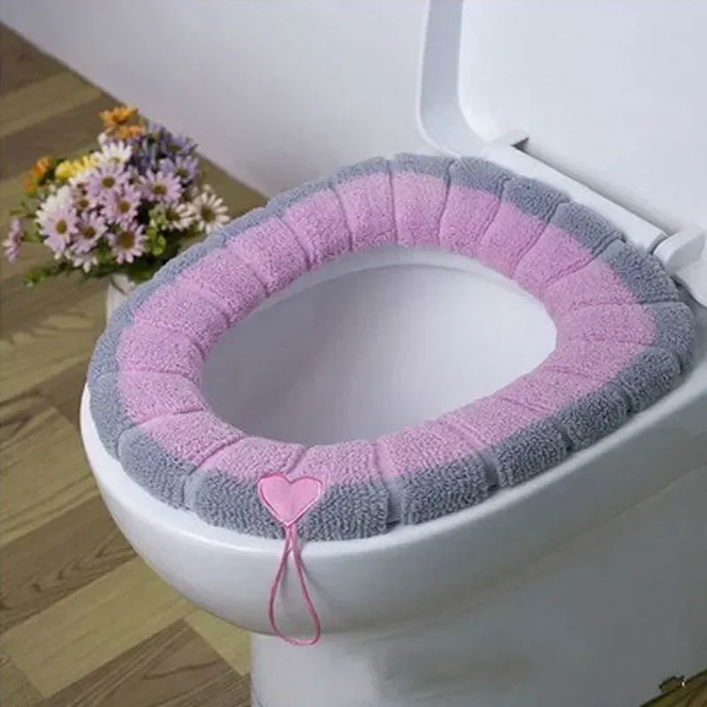 Thickened Toilet Seat Cover Pad Warm Washable NonSlip Soft Toilet Seat Cover 9