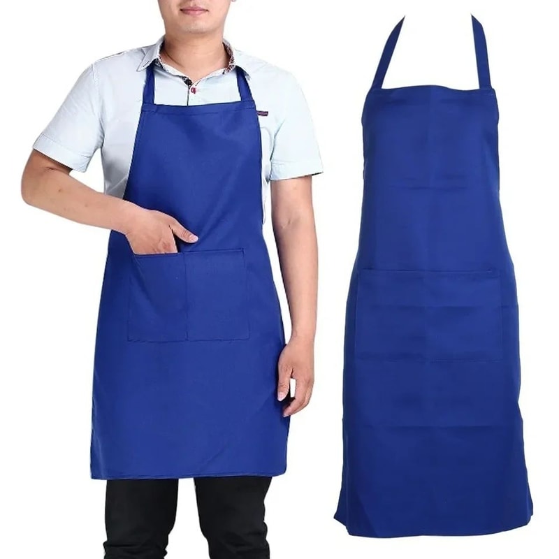 ProComfort Waterproof Kitchen Apron With Pockets Thick Cotton Blend Cooking Apron For Home Restau 1