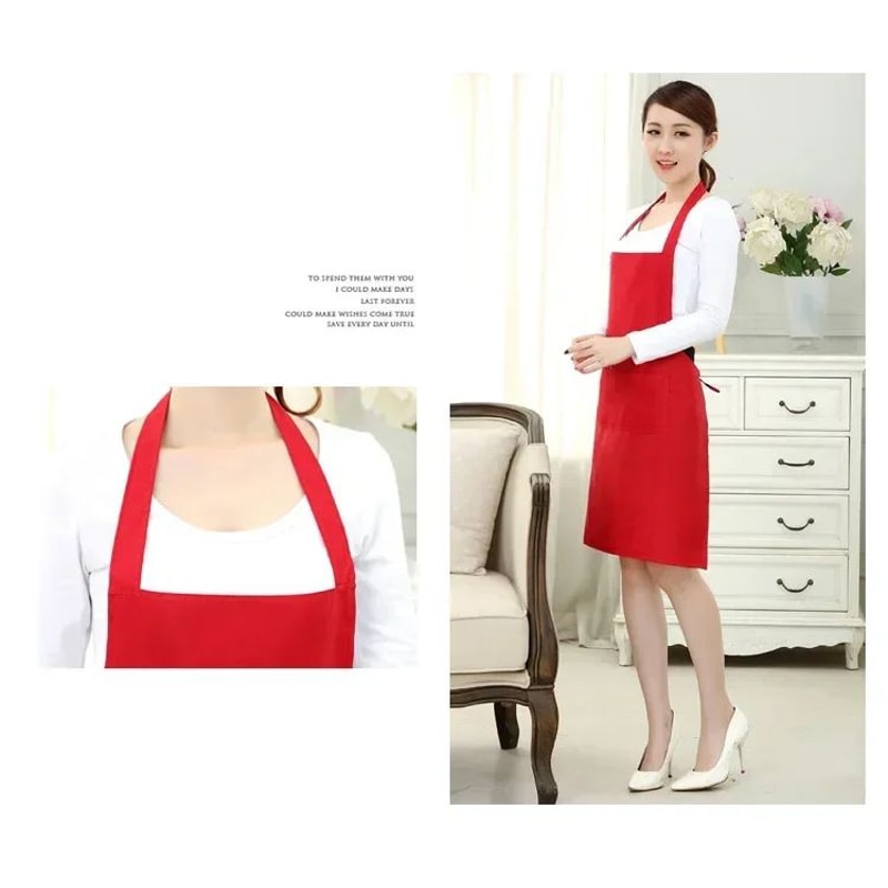 ProComfort Waterproof Kitchen Apron With Pockets Thick Cotton Blend Cooking Apron For Home Restau 5