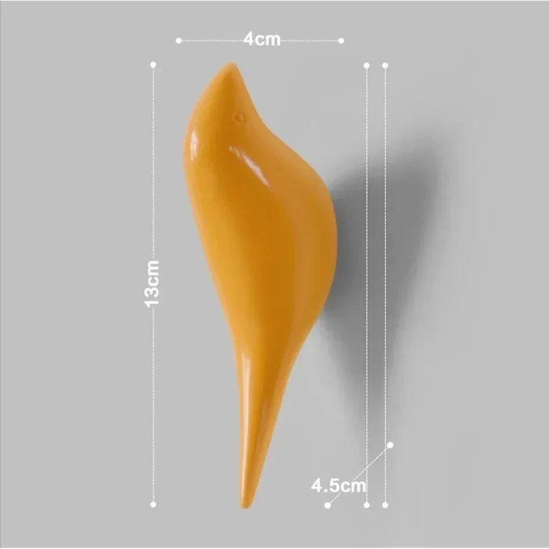 PerchCharm Decorative Bird Wall Hook 3D Resin Animal Coat Hook With Wood Grain Finish 9