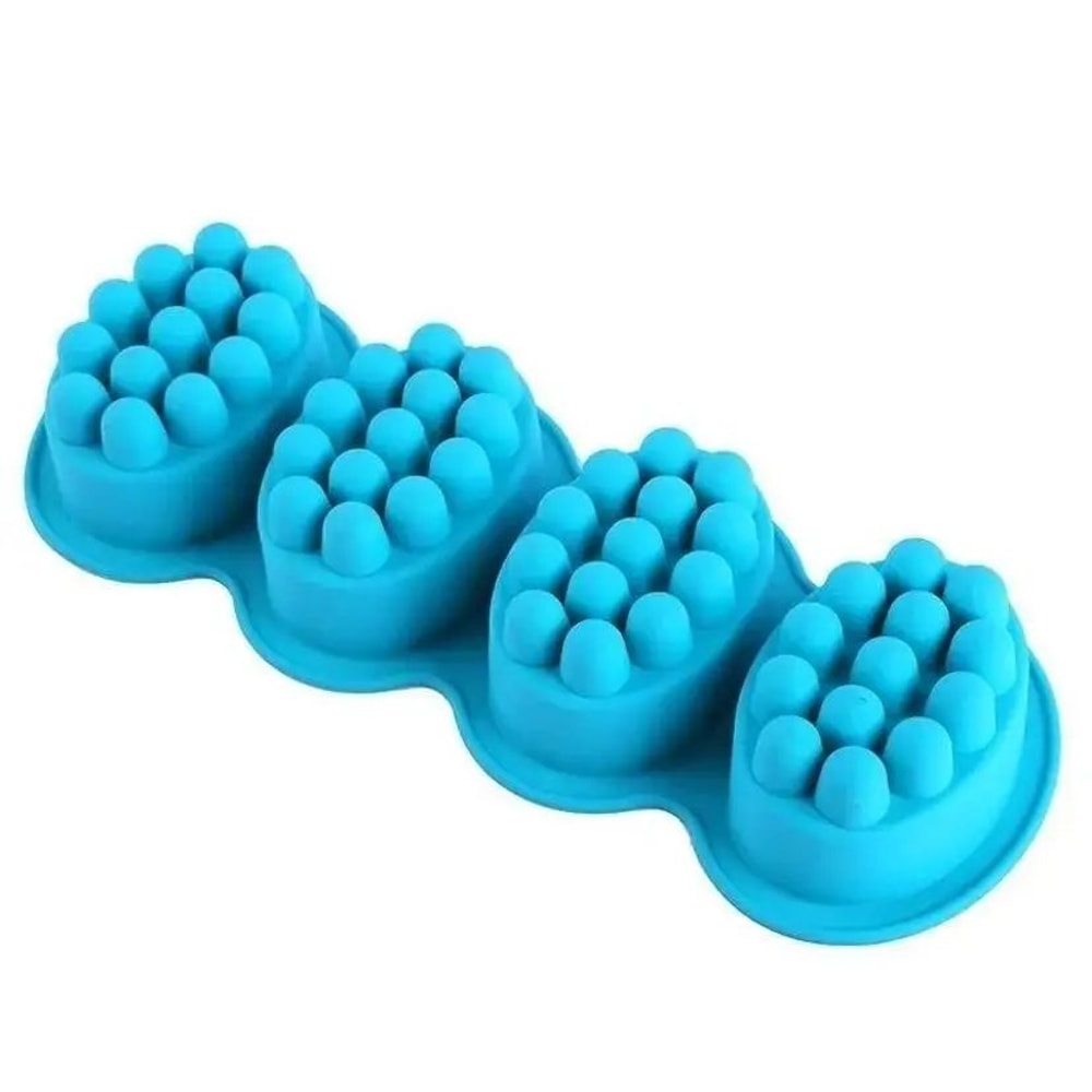 FlexForm 4Cavity Massage Soap Mold Oval Silicone Soap Mold For DIY Crafts Chocolate Resin 3