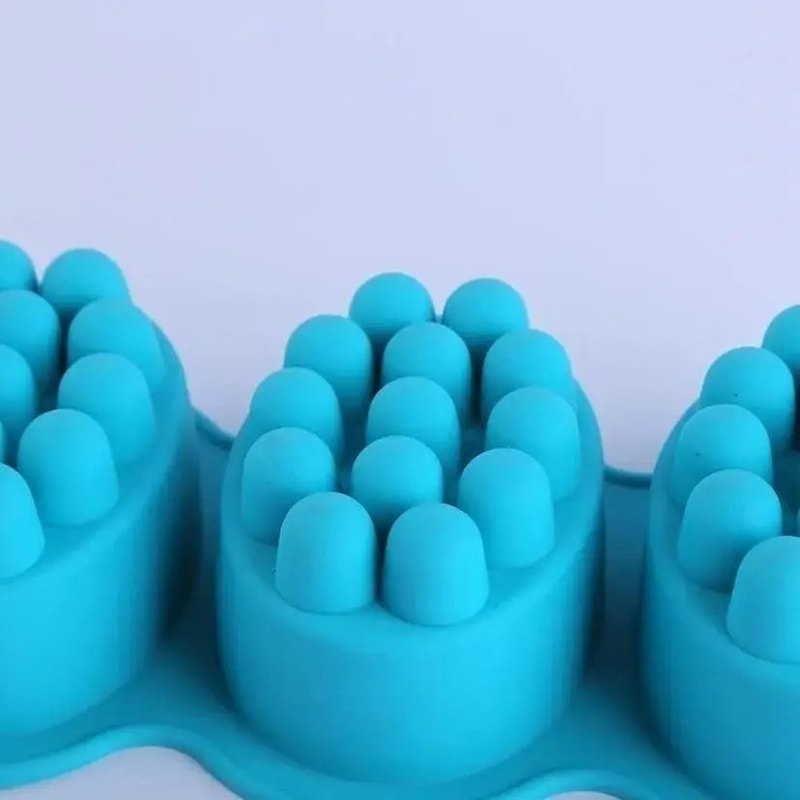 FlexForm 4Cavity Massage Soap Mold Oval Silicone Soap Mold For DIY Crafts Chocolate Resin 4