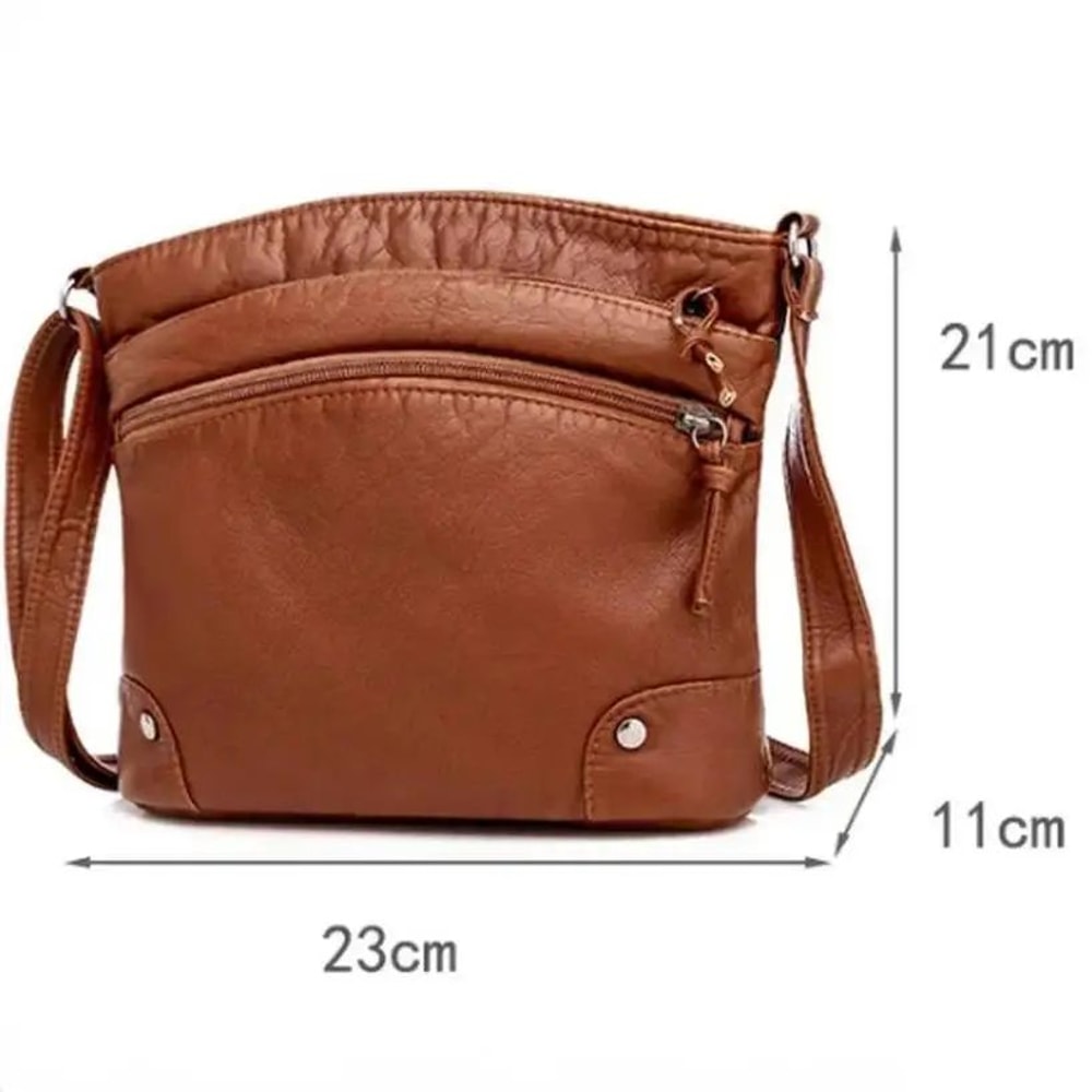 Everly Classic Women Crossbody Bag Retro Soft Leather Shoulder Bag With Large Capacity Multi Comp 2