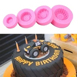 wheelcraft silicone tire fondant mold – 3d car wheel cake decorating mold for chocolate & cookies