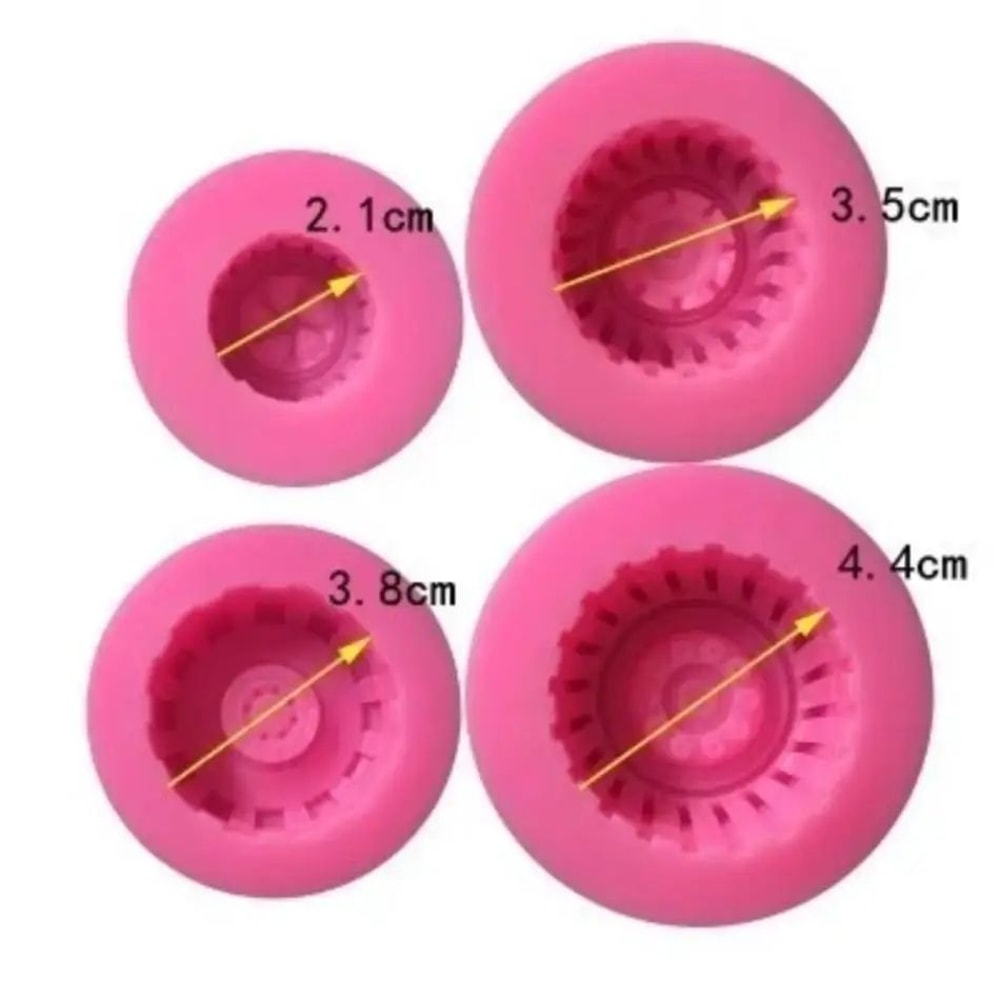 WheelCraft Silicone Tire Fondant Mold 3D Car Wheel Cake Decorating Mold For Chocolate Cookies 3