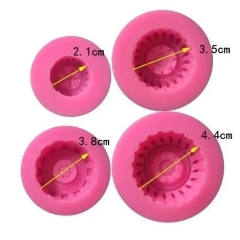 WheelCraft Silicone Tire Fondant Mold 3D Car Wheel Cake Decorating Mold For Chocolate Cookies 3