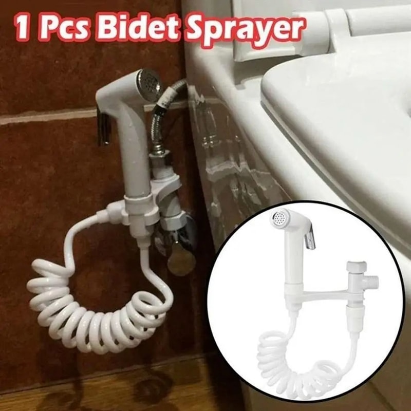 CleanFlow Handheld Bidet Sprayer Set Stainless Steel Toilet Bidet Attachment With Flexible Shower 1