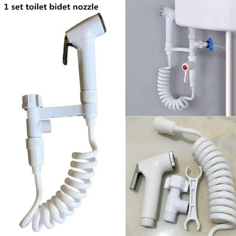 CleanFlow Handheld Bidet Sprayer Set Stainless Steel Toilet Bidet Attachment With Flexible Shower 2