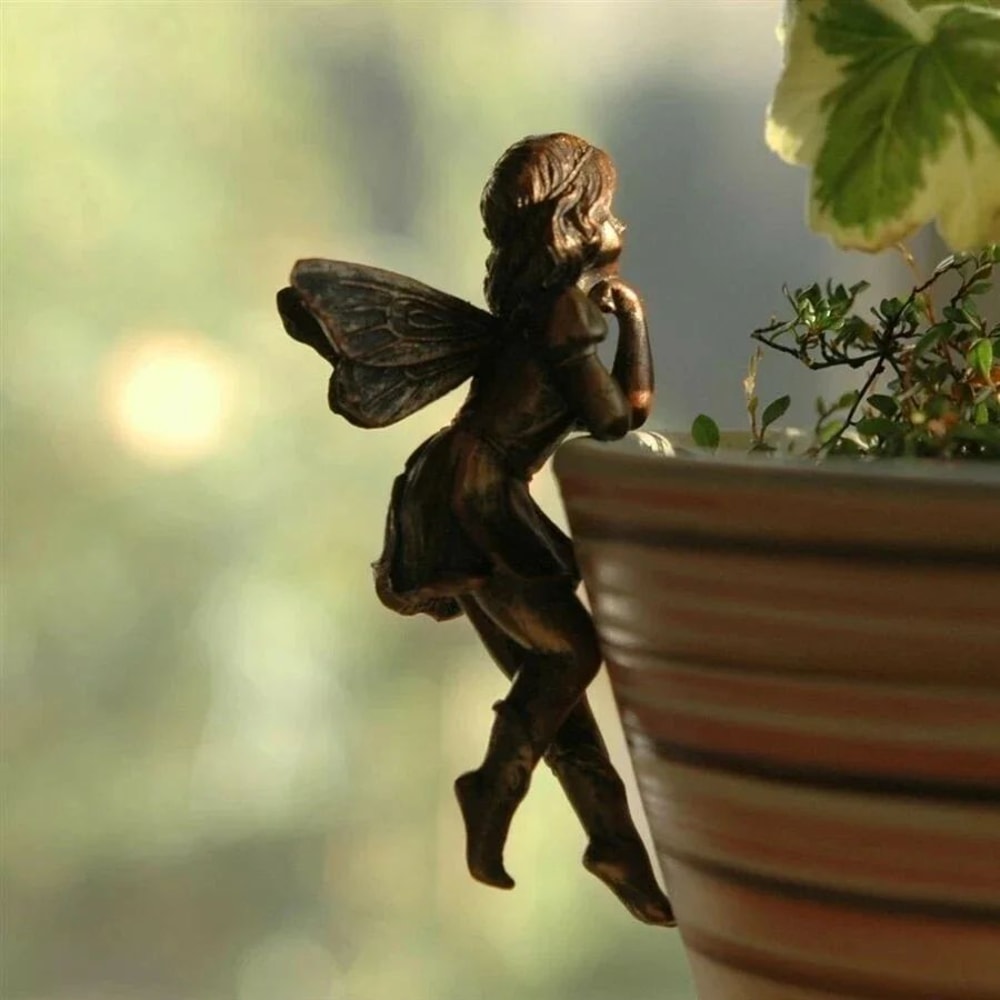 BlossomGrace Fairy Pot Huggers Angel Resin Garden Planter Decoration For Flower Pots 6