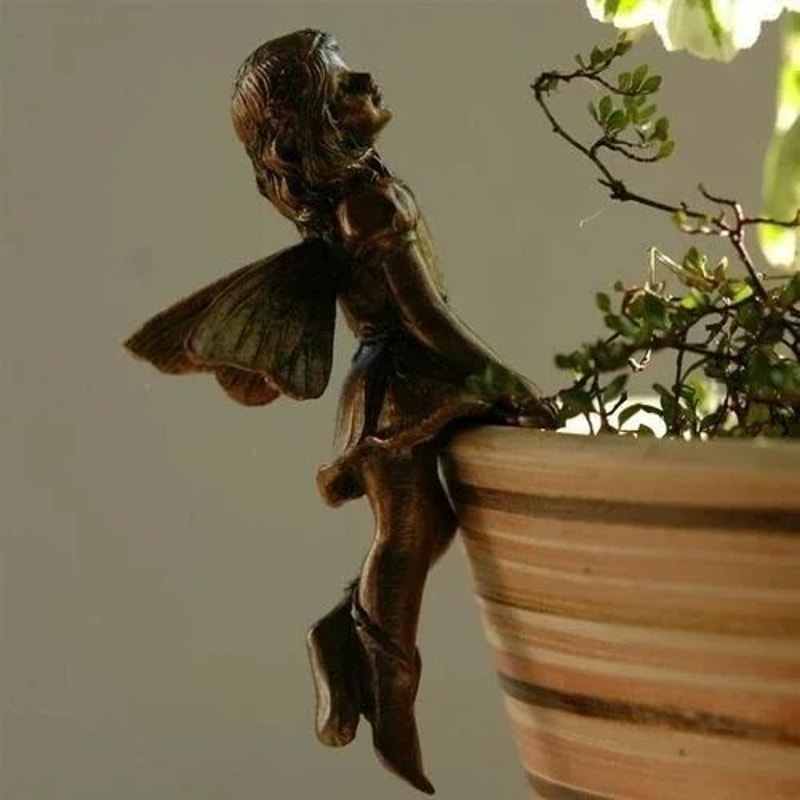 BlossomGrace Fairy Pot Huggers Angel Resin Garden Planter Decoration For Flower Pots 8