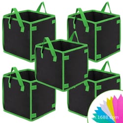 growcube square fabric grow bag – thick non-woven planting bag with handles for indoor & outdoor gardening