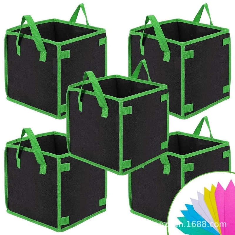 GrowCube Square Fabric Grow Bag Thick NonWoven Planting Bag With Handles For Indoor Outdoor Garde 0