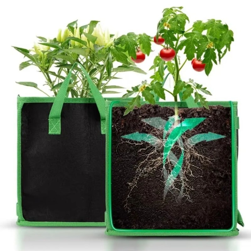 GrowCube Square Fabric Grow Bag Thick NonWoven Planting Bag With Handles For Indoor Outdoor Garde 1
