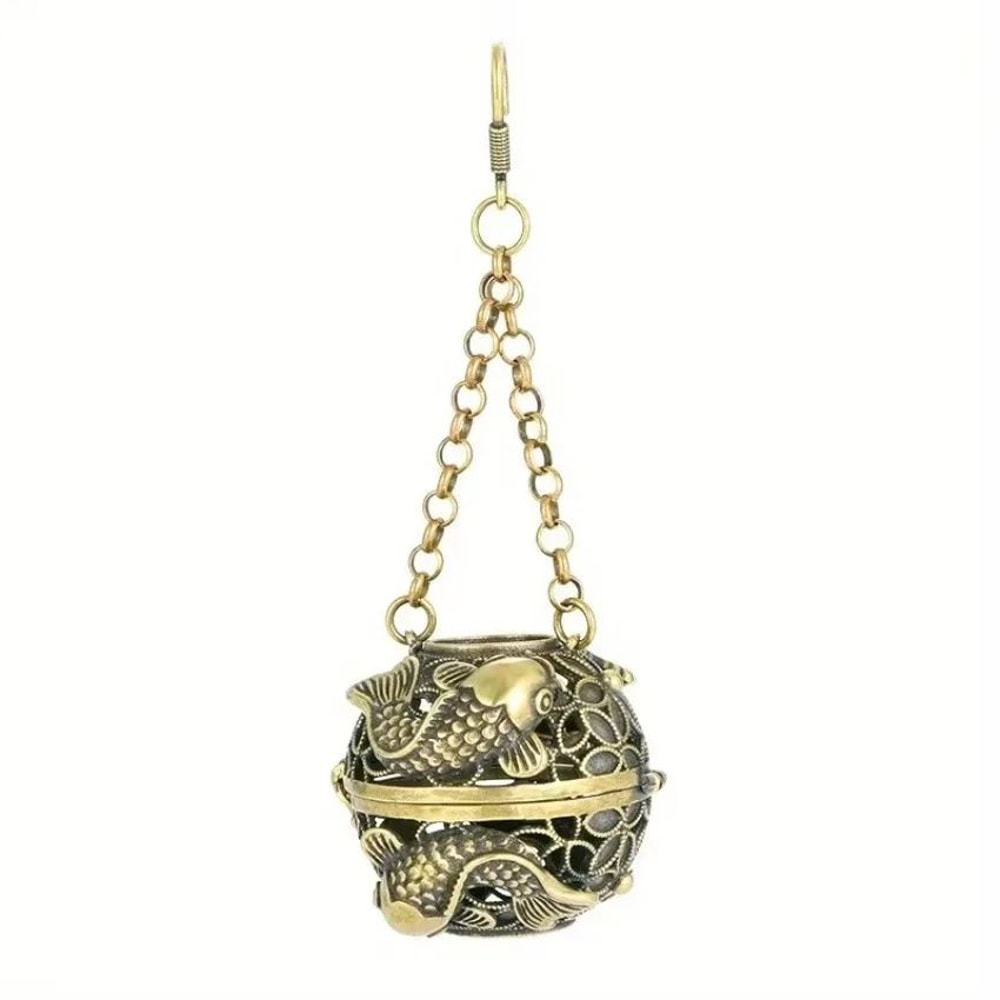 AuraSphere Brass Incense Burner With Lid Ornate Round Incense Cone Holder For Home Decor 5