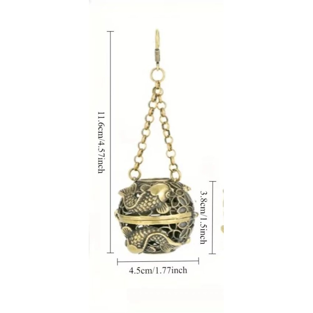 AuraSphere Brass Incense Burner With Lid Ornate Round Incense Cone Holder For Home Decor 6