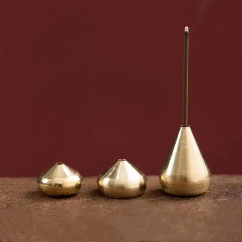 ZenGourd Pure Copper Incense Holder GourdShaped Incense Stick Burner For Home Meditation 0