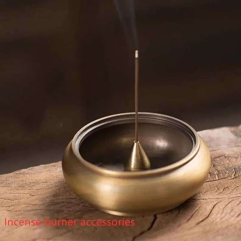 ZenGourd Pure Copper Incense Holder GourdShaped Incense Stick Burner For Home Meditation 2