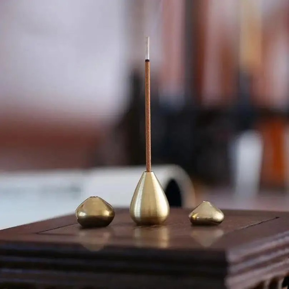 ZenGourd Pure Copper Incense Holder GourdShaped Incense Stick Burner For Home Meditation 5