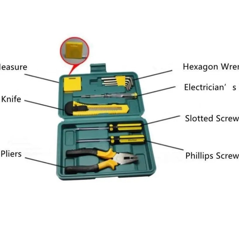 RoadReady 11Piece Car Emergency Tool Kit Compact Automotive Maintenance Tool Set For Home Travel 4