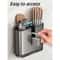 DryNest Wall Mounted Chopstick Holder With Drain Tray Space Aluminum Utensil Storage Rack 3