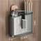 DryNest Wall Mounted Chopstick Holder With Drain Tray Space Aluminum Utensil Storage Rack 4