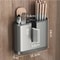 DryNest Wall Mounted Chopstick Holder With Drain Tray Space Aluminum Utensil Storage Rack 4