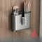 DryNest Wall Mounted Chopstick Holder With Drain Tray Space Aluminum Utensil Storage Rack 6