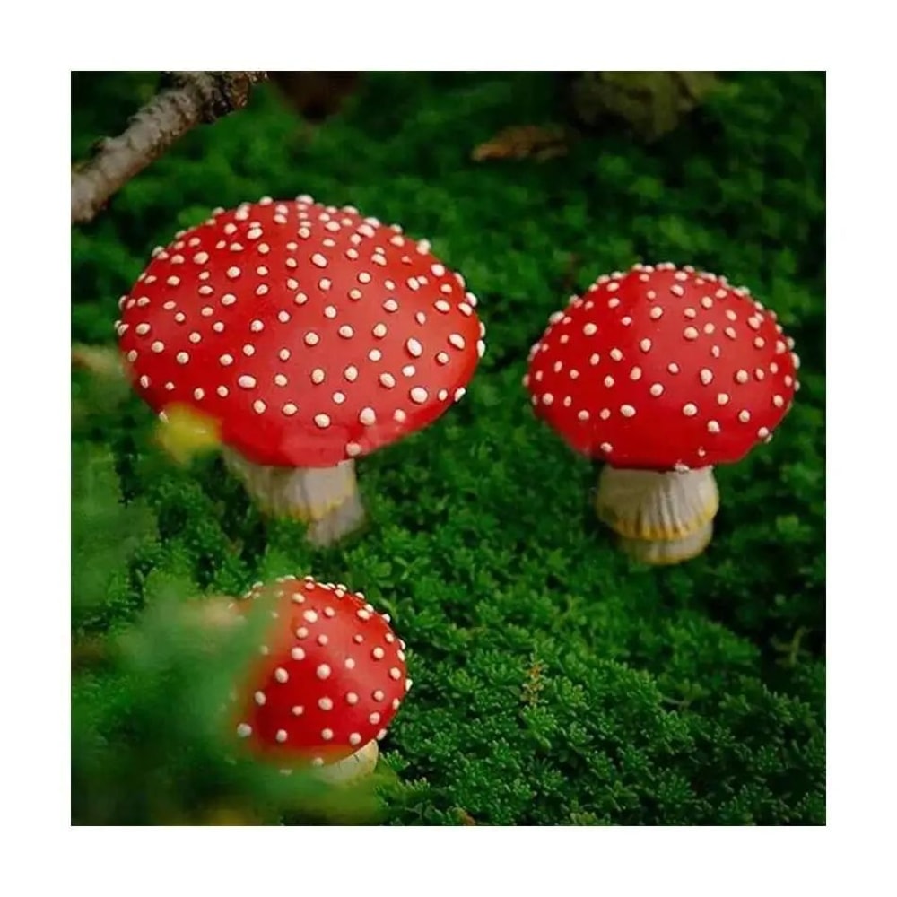 GlowShroom 3Piece Mini Mushroom Garden Decor GlowintheDark Fairy Garden Miniatures 2