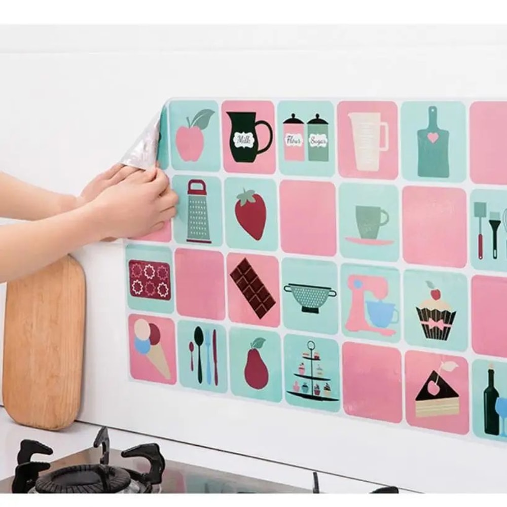 CleanShield Kitchen Wall Protection Film Waterproof OilProof Tile Sticker For Backsplash 5