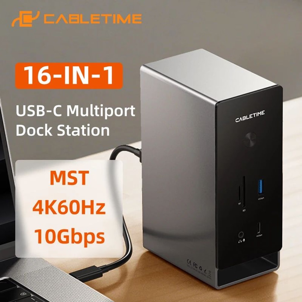 CABLETIME ProExpand 16in1 USB C Docking Station 4K60Hz Type C Dock With HDMI PD100W Gigabit Ether 0