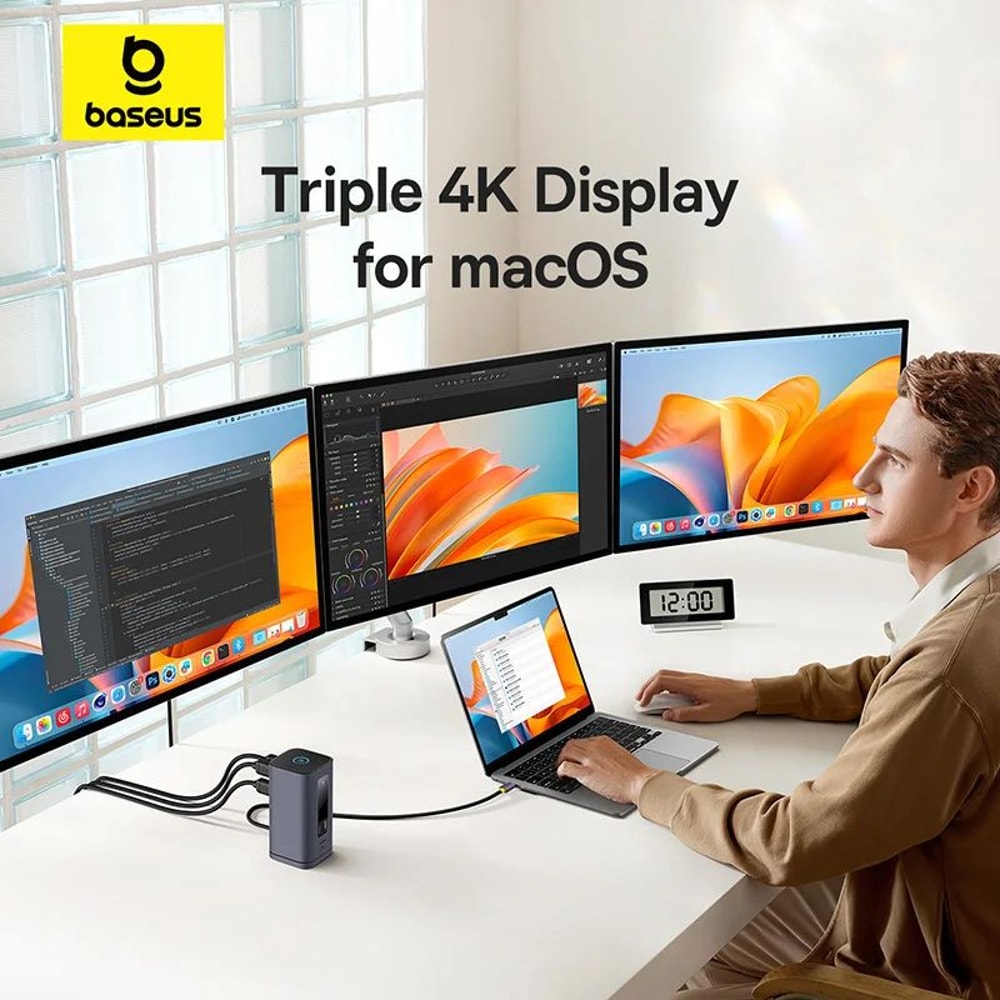 Baseus Elite 11in1 USB C Hub For MacBook 4K 60Hz Triple Display Docking Station With HDMI MST 2